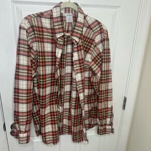 Brooks Brothers Men's Size XL Flannel 100% Cotton Plaid